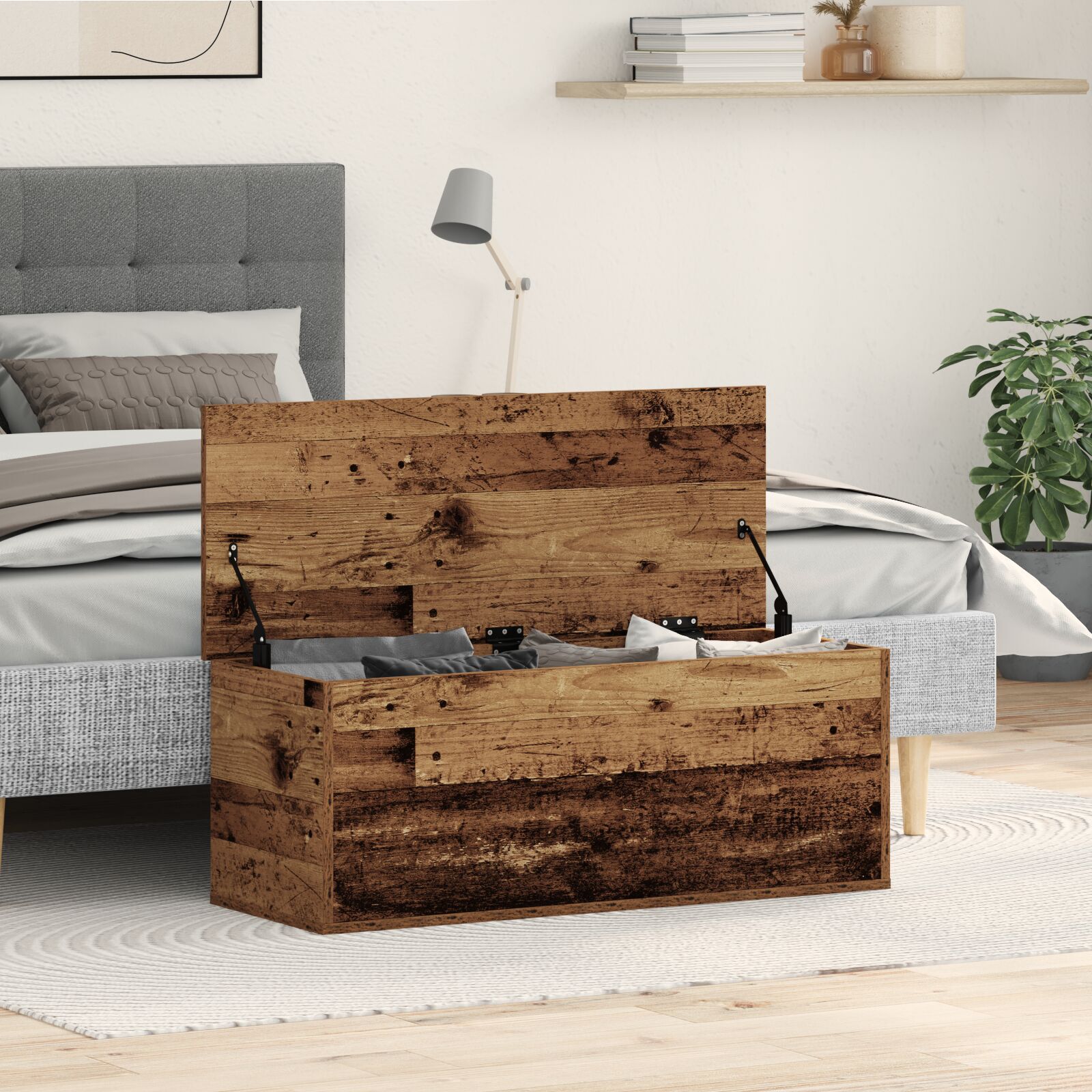 Stauraumkiste Altes Holz 90x35x35 cm Ingenieurholz Stauraumkiste Altes Holz 90x35x35 cm Ingenieurholz