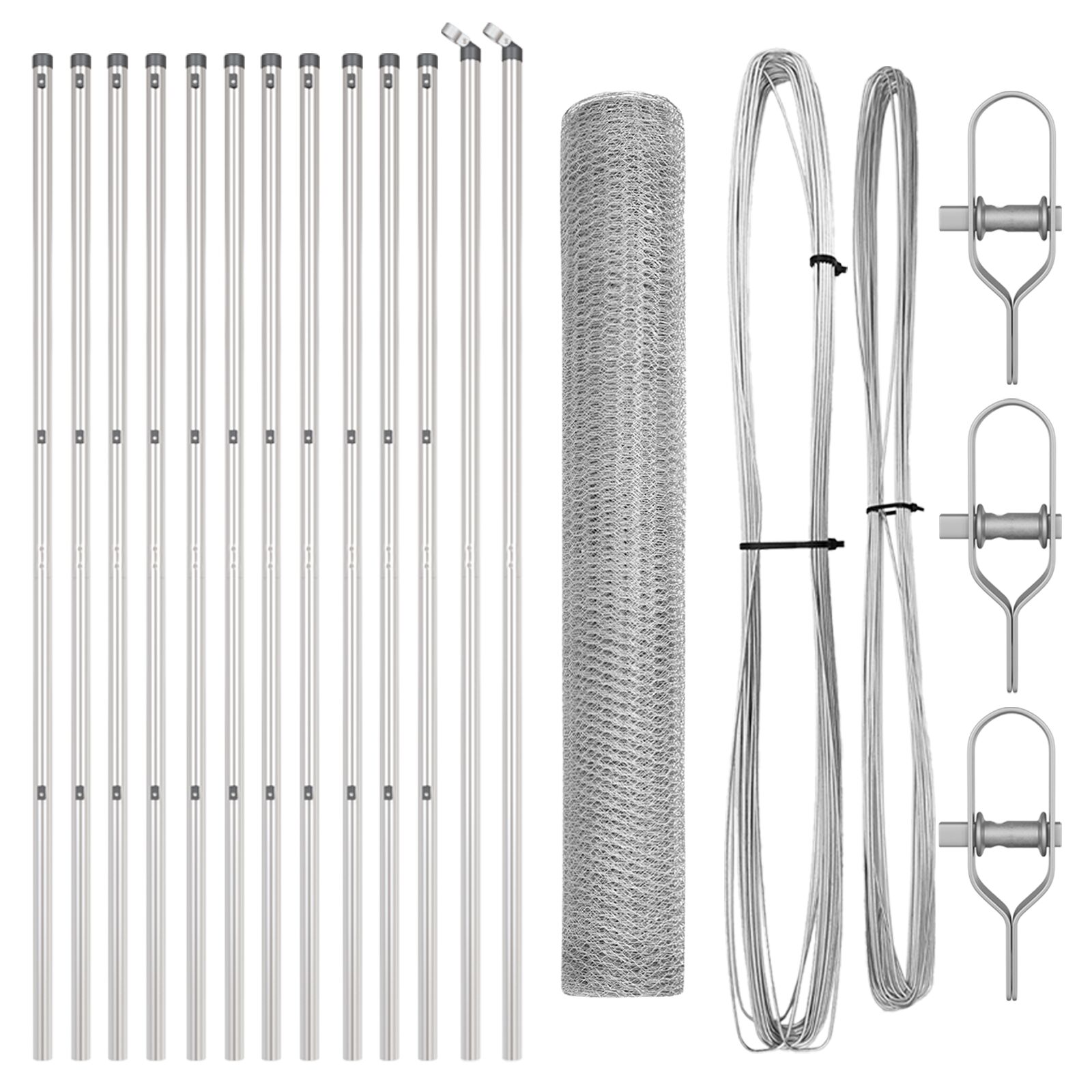 Zaunset Set aus 2 Verzinkter Stahl 25 m Langlebig Outdoor Zaun