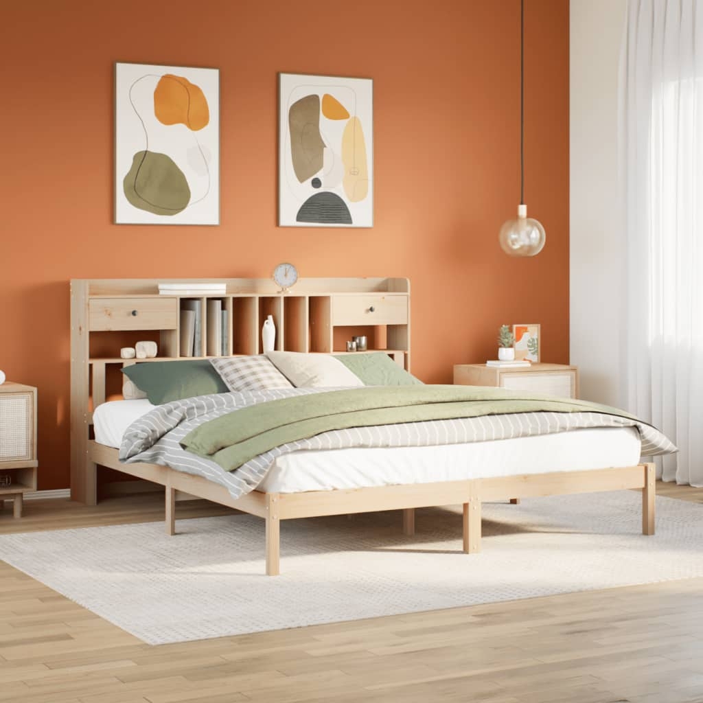 Massivholzbett mit Regal ohne Matratze 180x200 cm Kiefernholz Massivholzbett mit Regal ohne Matratze 180x200 cm Kiefernholz