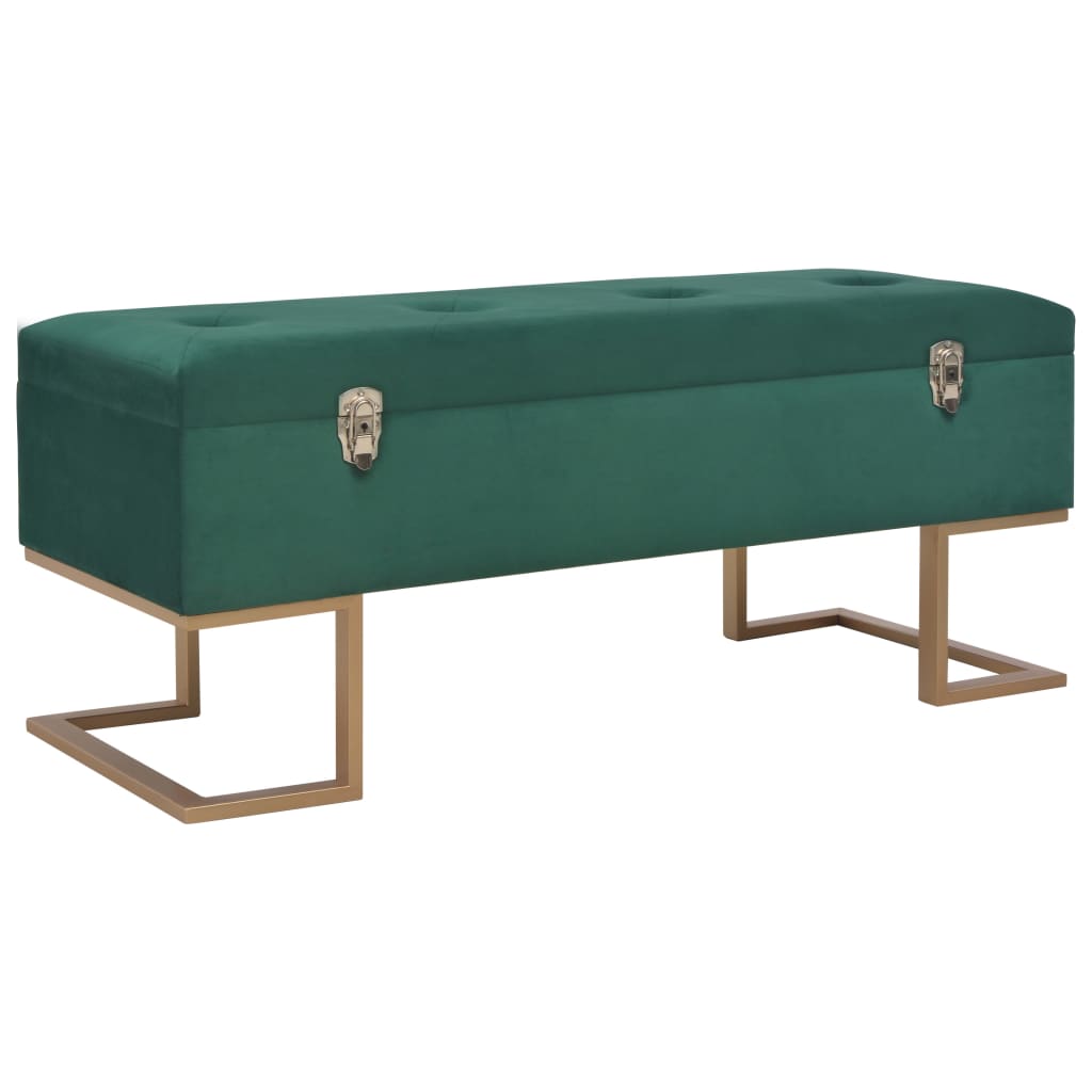 Bank mit Staufach 105 cm Grün Samt Bank mit Staufach 105 cm Grün Samt