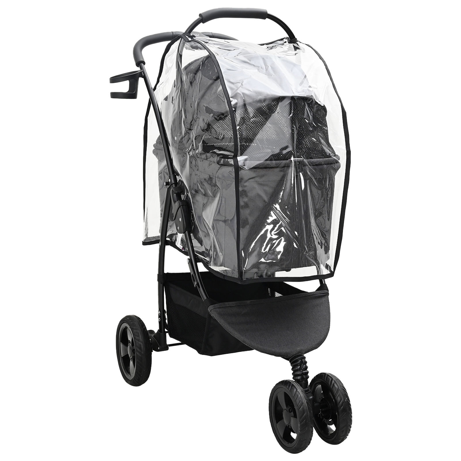Faltbarer Haustierwagen Schwarz 78 x 54 x 101 cm Oxford Stoff Faltbarer Haustierwagen Schwarz 78 x 54 x 101 cm Oxford Stoff