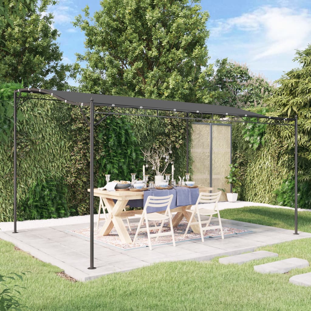 Markise Anthrazit 4x3 m 180 g/m² Stoff und Stahl Markise Anthrazit 4x3 m 180 g/m² Stoff und Stahl