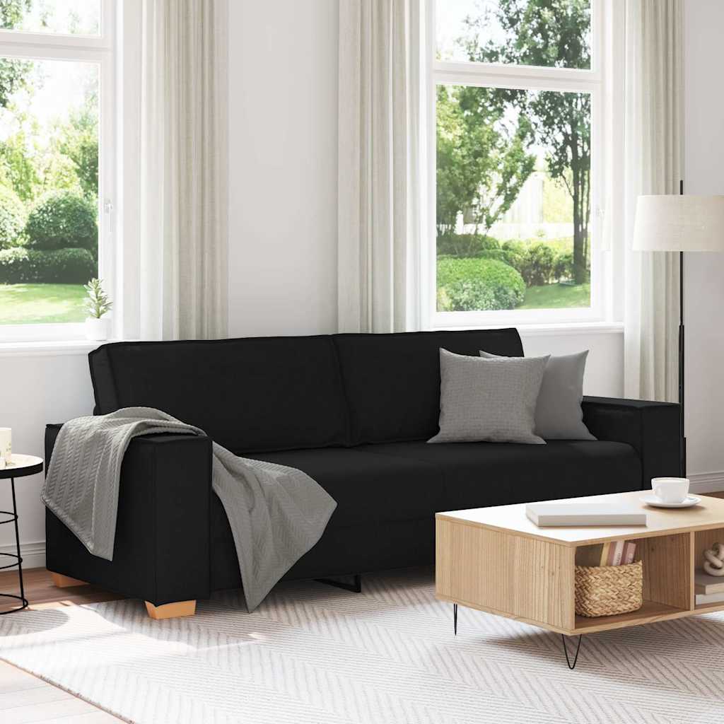 3-Sitzer-Sofa Schwarz 180 cm Stoff 3-Sitzer-Sofa Schwarz 180 cm Stoff