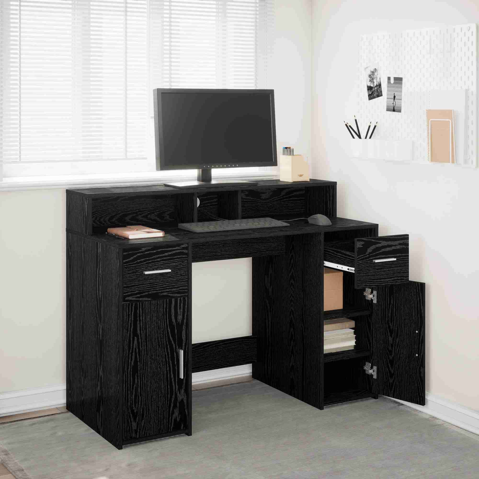 Schreibtisch Schwarz Eiche 120x55x91 cm Ingenieurholz Schreibtisch Schwarz Eiche 120x55x91 cm Ingenieurholz