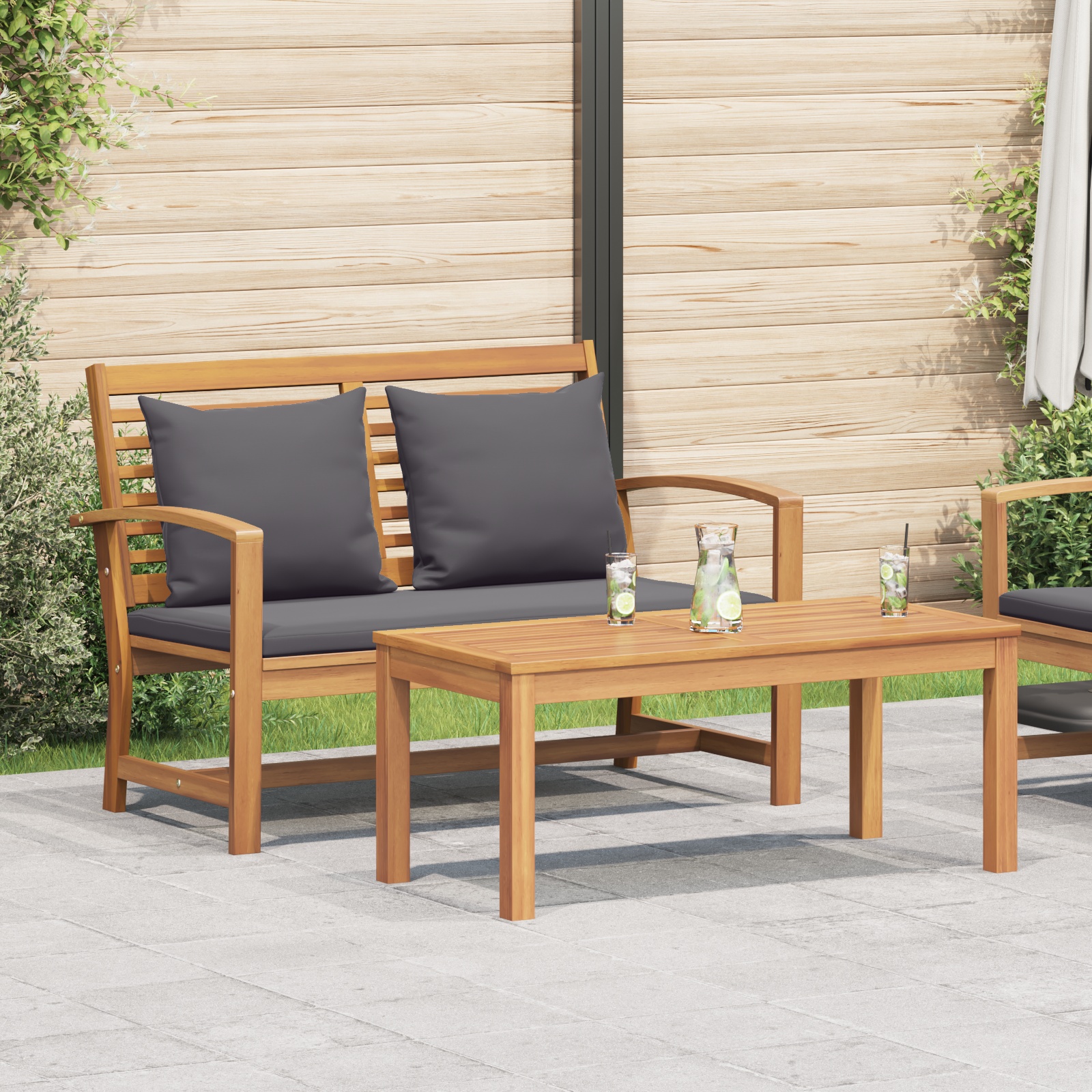 Gartenbank Braun 110 x 64 x 76.5 cm Massives Teakholz Gartenbank Braun 110 x 64 x 76.5 cm Massives Teakholz