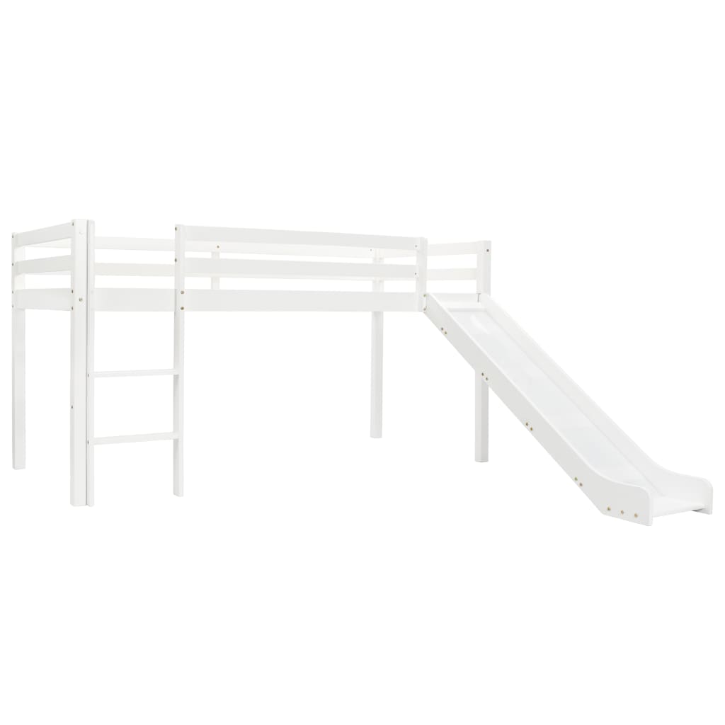 Kinderhochbett-Rahmen mit Rutsche & Leiter Kiefernholz 97x208cm Kinderhochbett-Rahmen mit Rutsche & Leiter Kiefernholz 97x208cm