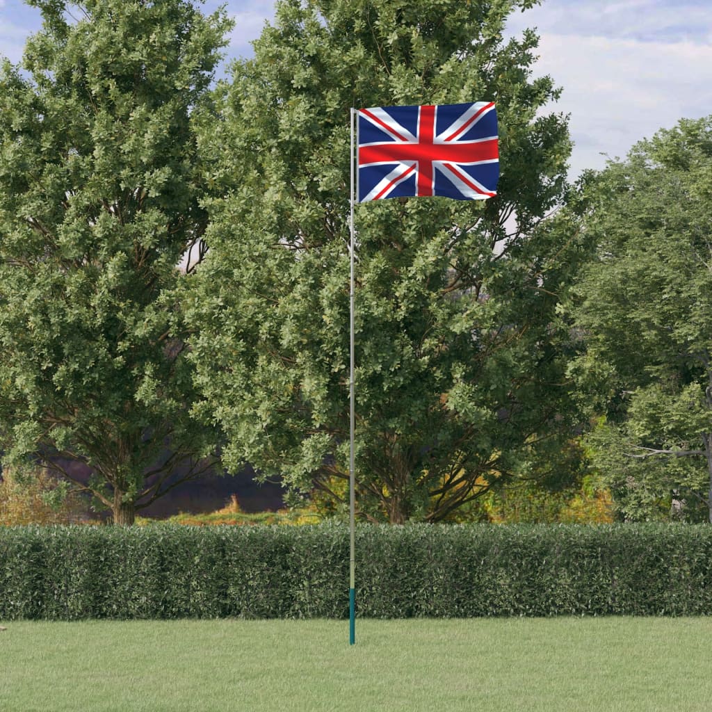 Flagge Großbritanniens mit Mast 5,55 m Aluminium Flagge Großbritanniens mit Mast 5,55 m Aluminium