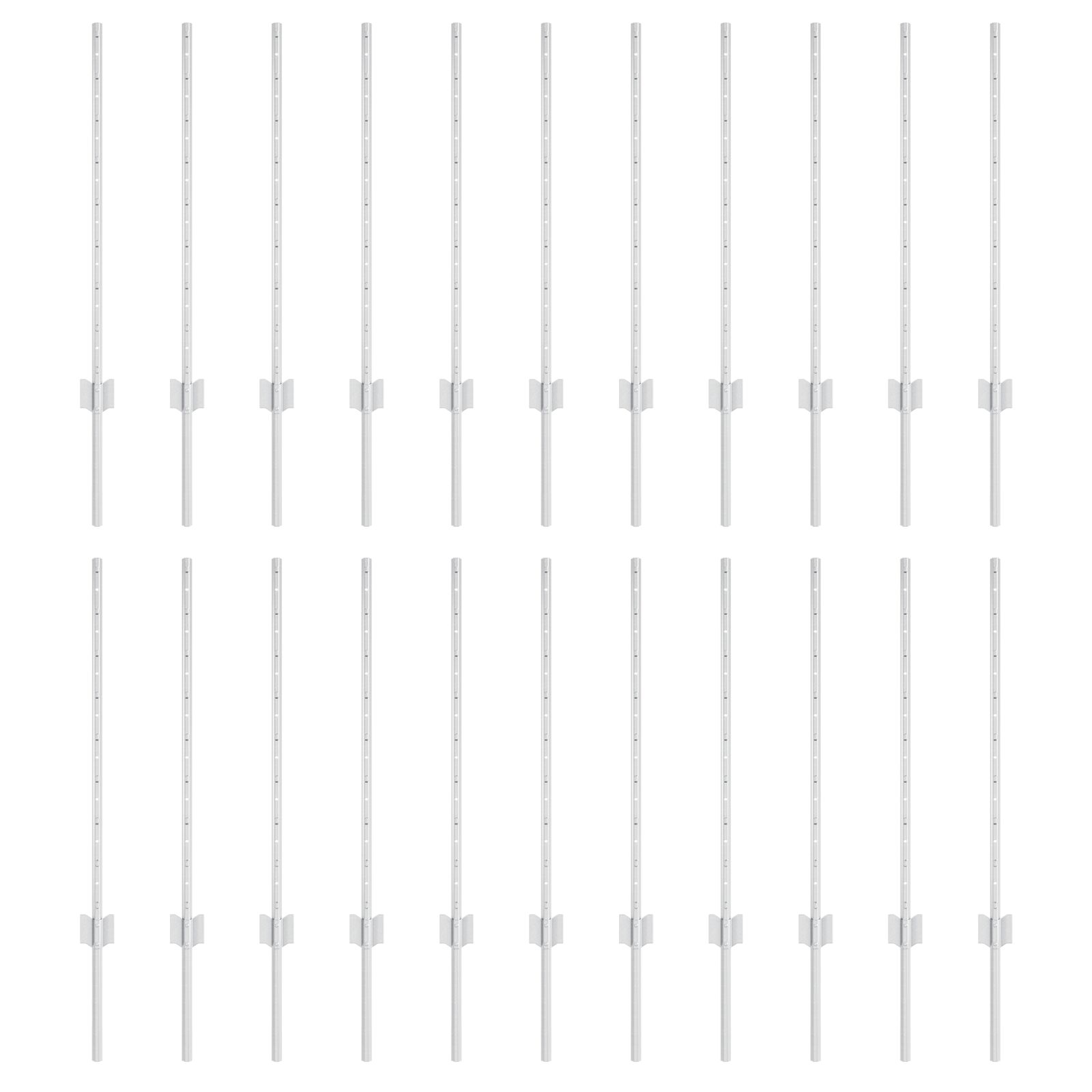 Zaunpfosten 22 Stück U-Kanal Silber 120 cm Stahl