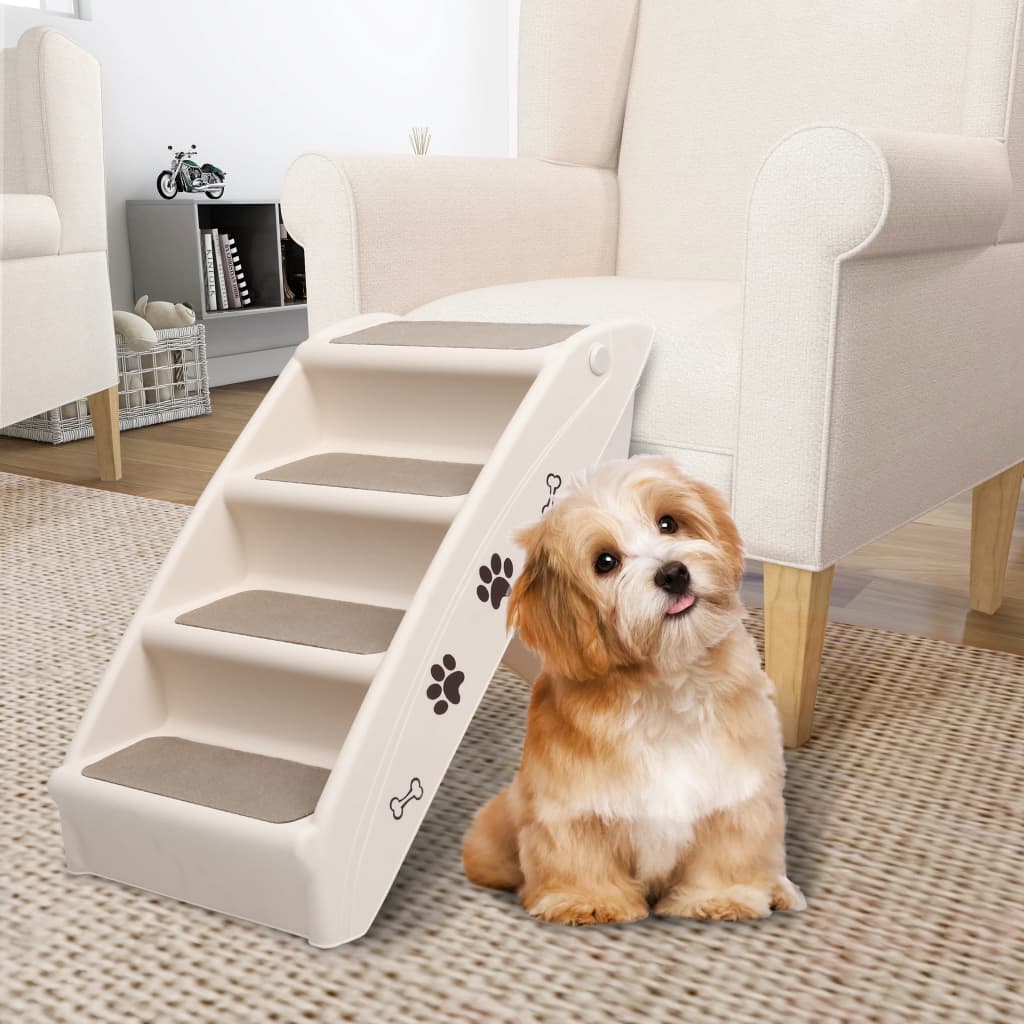 Hundetreppe Klappbar Creme 62x40x49,5 cm Hundetreppe Klappbar Creme 62x40x49,5 cm