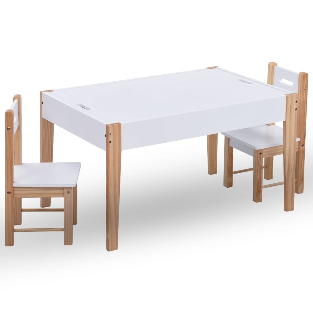 3-tlg. Kinder-Sitzgruppe mit Kreidetafel Schwarz und Weiß 3-tlg. Kinder-Sitzgruppe mit Kreidetafel Schwarz und Weiß