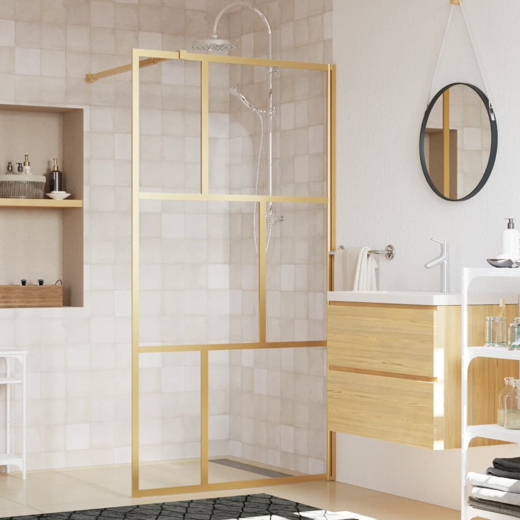 Duschwand für Begehbare Dusche ESG Klarglas Golden 115x195cm Duschwand für Begehbare Dusche ESG Klarglas Golden 115x195cm