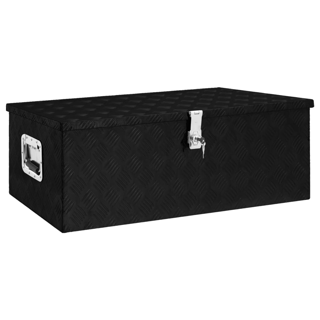 Aufbewahrungsbox Schwarz 90x47x33,5 cm Aluminium Aufbewahrungsbox Schwarz 90x47x33,5 cm Aluminium