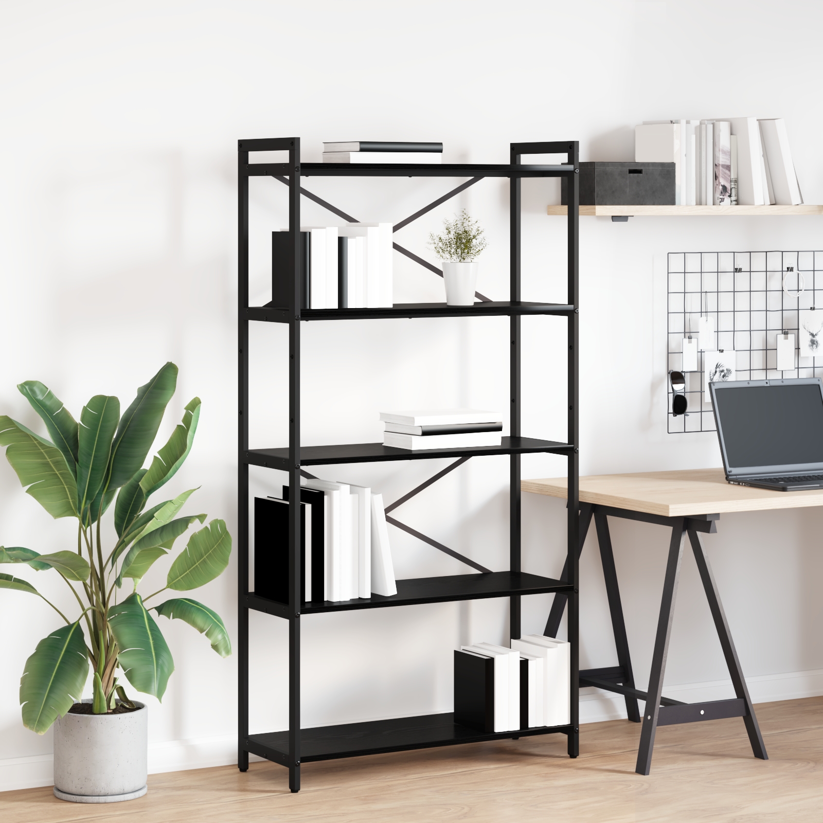 Bücherregal Schwarze Eiche 80 x 30 x 153 cm Holzwerkstoff