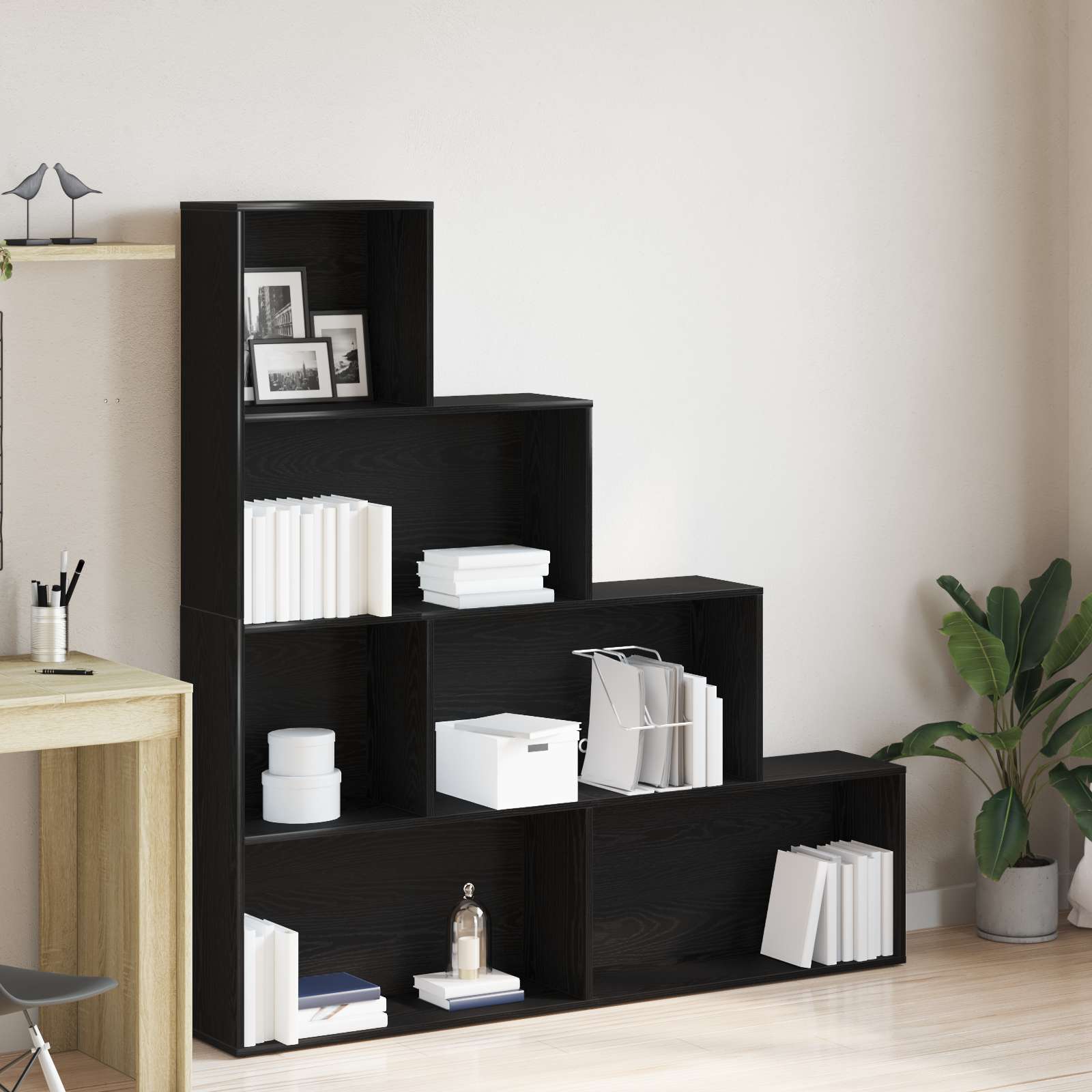 Bücherregal/Raumteiler Schwarz Eiche 155x24x160cm Holzwerkstoff Bücherregal/Raumteiler Schwarz Eiche 155x24x160cm Holzwerkstoff