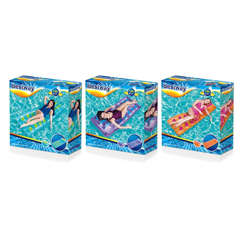 Bestway Luftmatratze "Becher" mit Kissen, verschiedene Farben, 188x71cm, Strand und Pool 43015 Bestway Luftmatratze "Becher" mit Kissen, verschiedene Farben, 188x71cm, Strand und Pool 43015