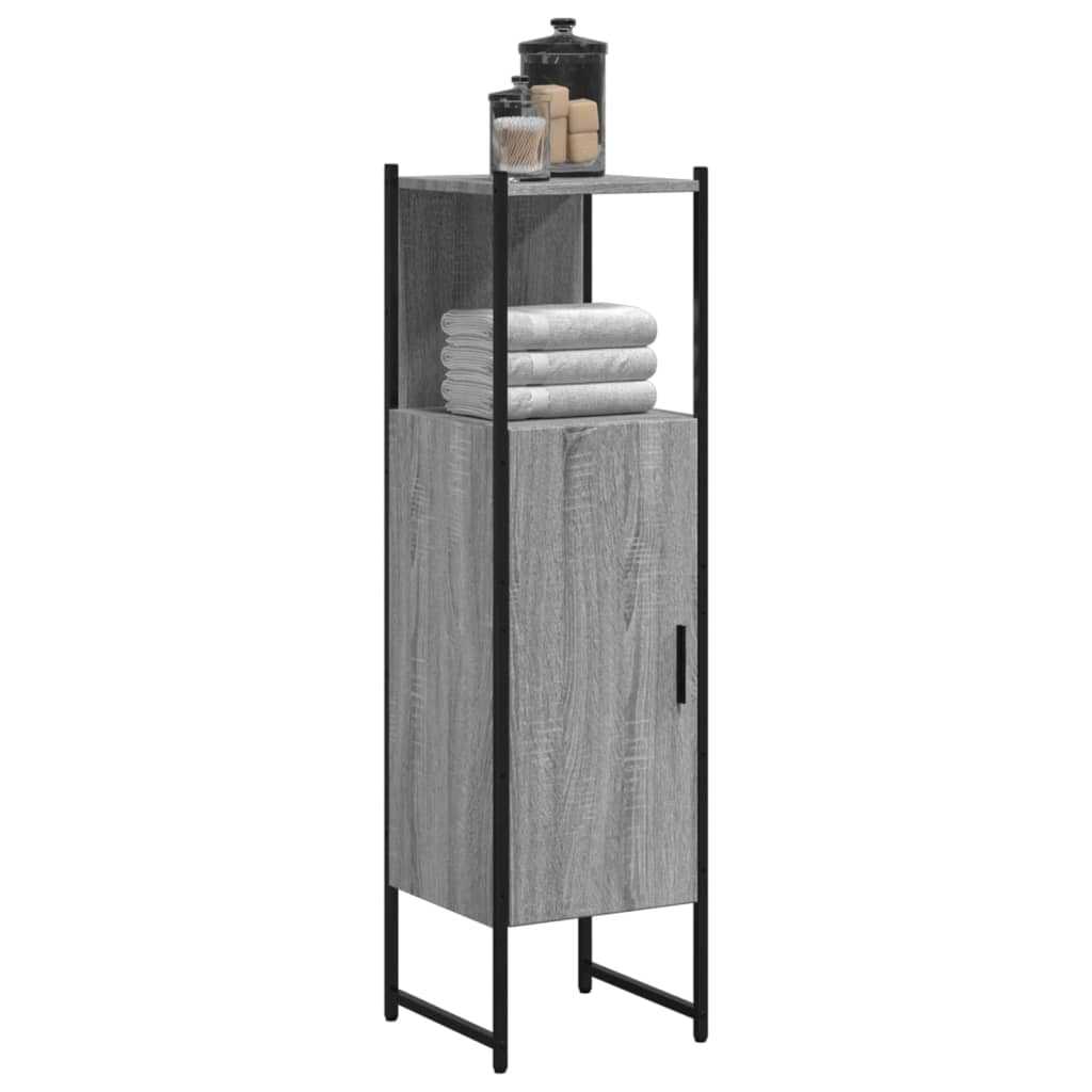 Badschrank Grau Sonoma 33x33x120,5 cm Holzwerkstoff Badschrank Grau Sonoma 33x33x120,5 cm Holzwerkstoff