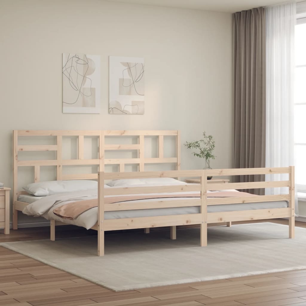 Massivholzbett mit Kopfteil 200x200 cm Massivholzbett mit Kopfteil 200x200 cm