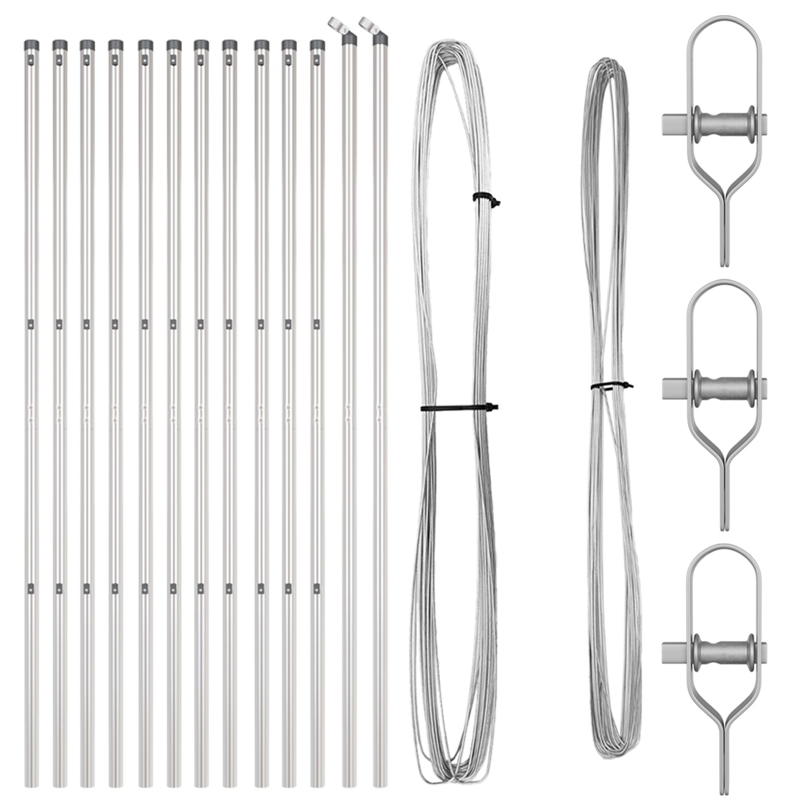 Zaunpfosten 13 Stück Ø32 mm 150 cm verzinkter Stahl