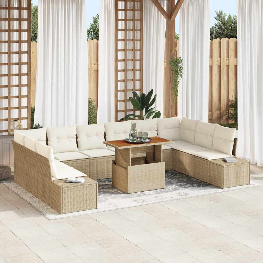 Garten-Sofa-Set mit Kissen 11 pcs Beige, Creme 100 x 55 x 73 cm Garten-Sofa-Set mit Kissen 11 pcs Beige, Creme 100 x 55 x 73 cm