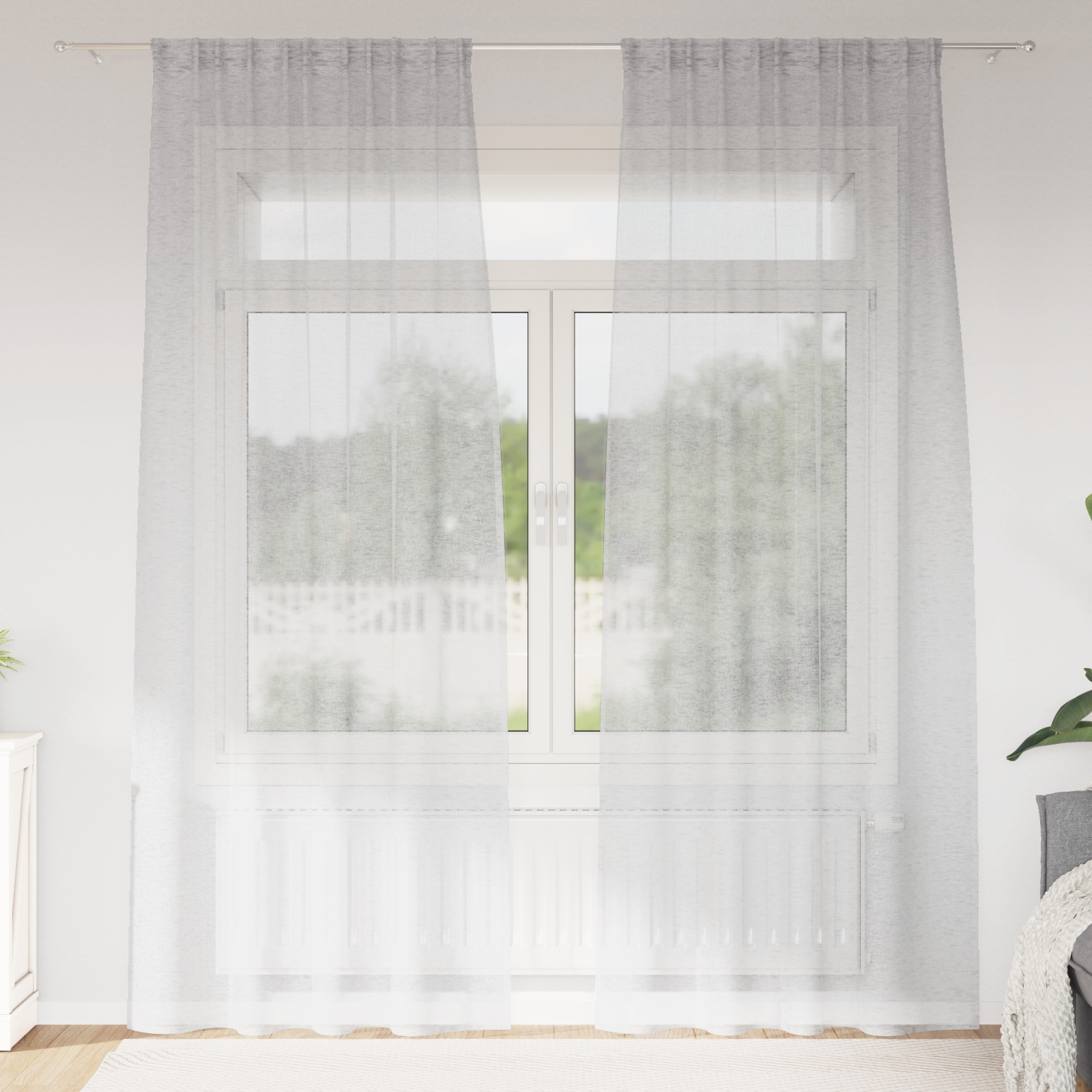 Vorhänge mit Vorhängen 2 pcs Hellgrau 140 x 225 cm Polyester