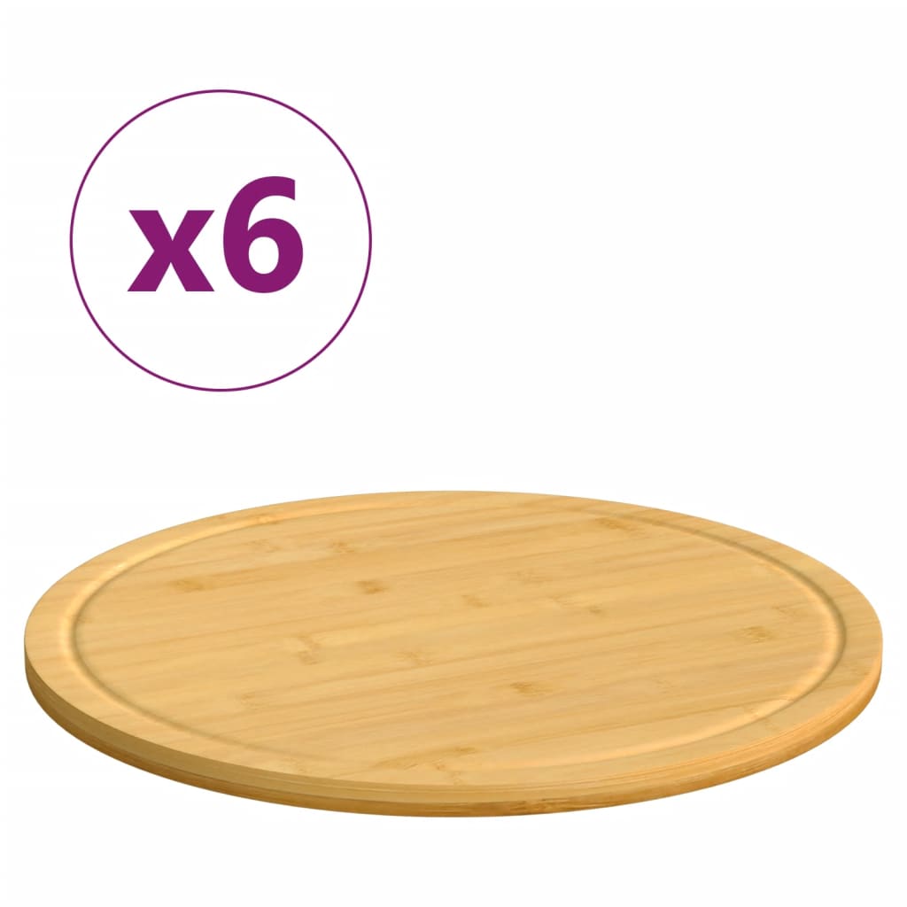 Schneidebretter 6 Stk. Ø30x1,5 cm Bambus Schneidebretter 6 Stk. Ø30x1,5 cm Bambus