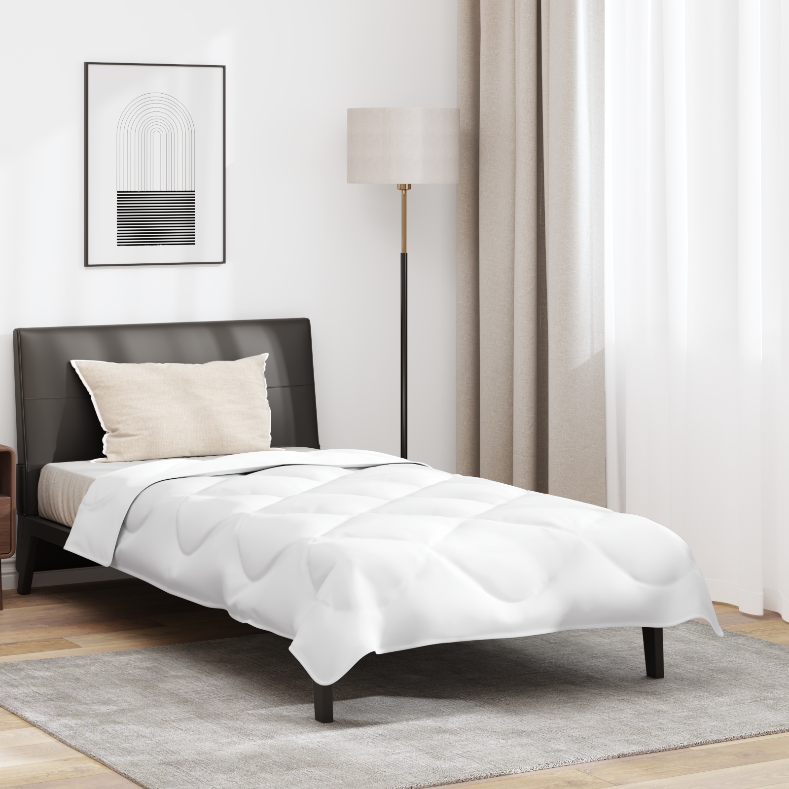 Sommer Bettdecke mit Kissen 2 pcs Weiß 135 x 220 cm Mikrofaser