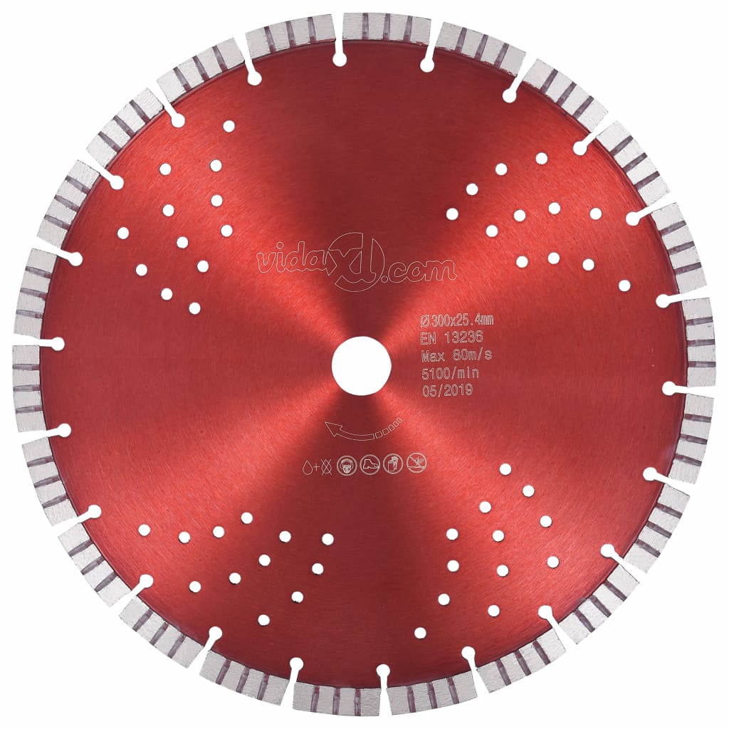 Diamant-Trennscheibe mit Turbo und Löchern Stahl 300 mm Diamant-Trennscheibe mit Turbo und Löchern Stahl 300 mm