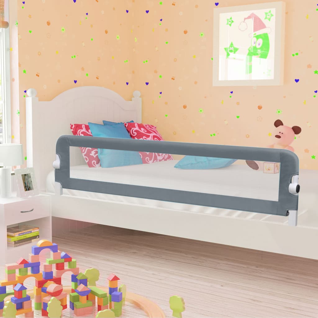 Kleinkind-Bettschutzgitter Grau 180x42 cm Polyester Kleinkind-Bettschutzgitter Grau 180x42 cm Polyester