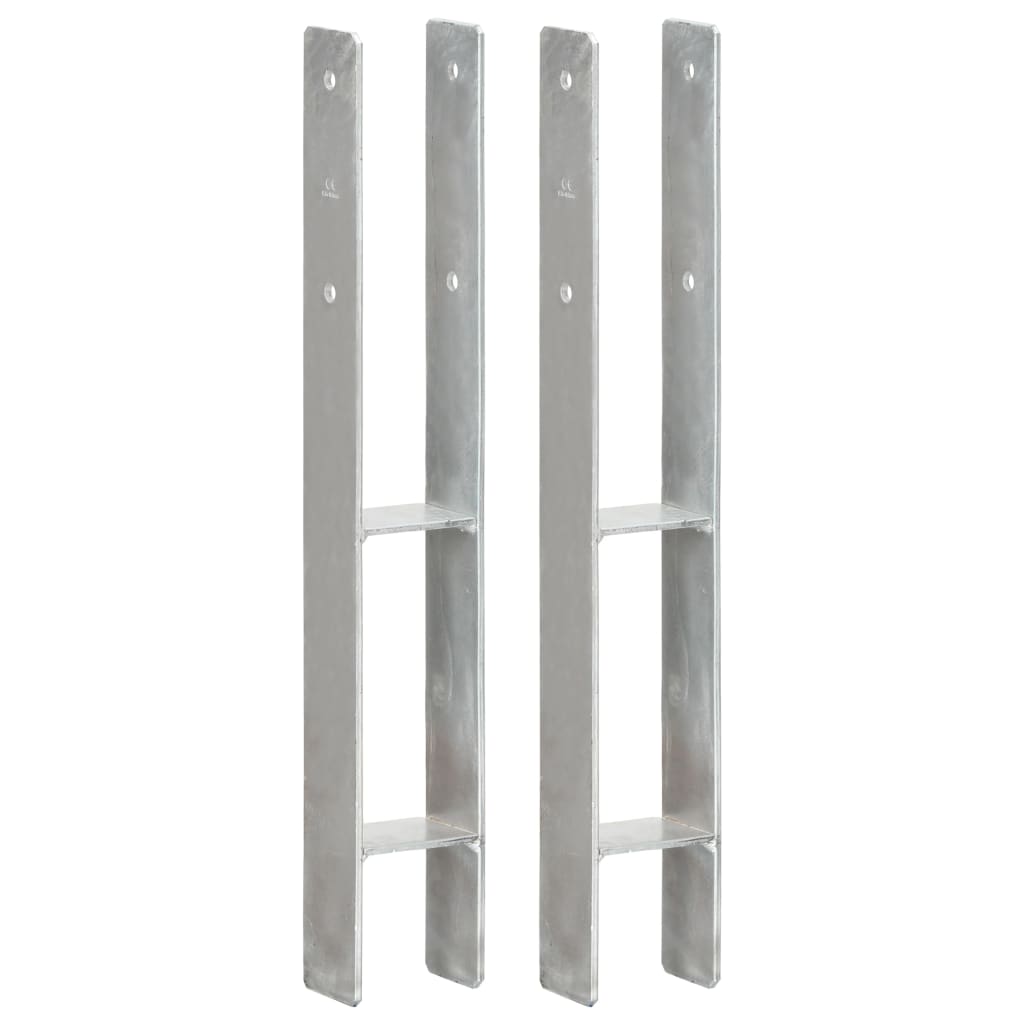 Pfostenträger 2 Stk. Silbern 8×6×60 cm Verzinkter Stahl Pfostenträger 2 Stk. Silbern 8×6×60 cm Verzinkter Stahl
