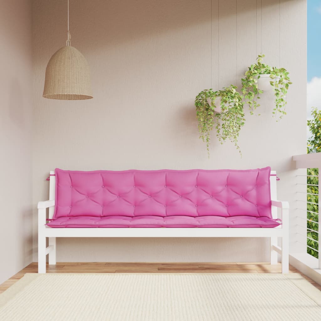 Gartenbank-Auflagen 2 Stk. Rosa 200x50x7 cm Stoff Gartenbank-Auflagen 2 Stk. Rosa 200x50x7 cm Stoff