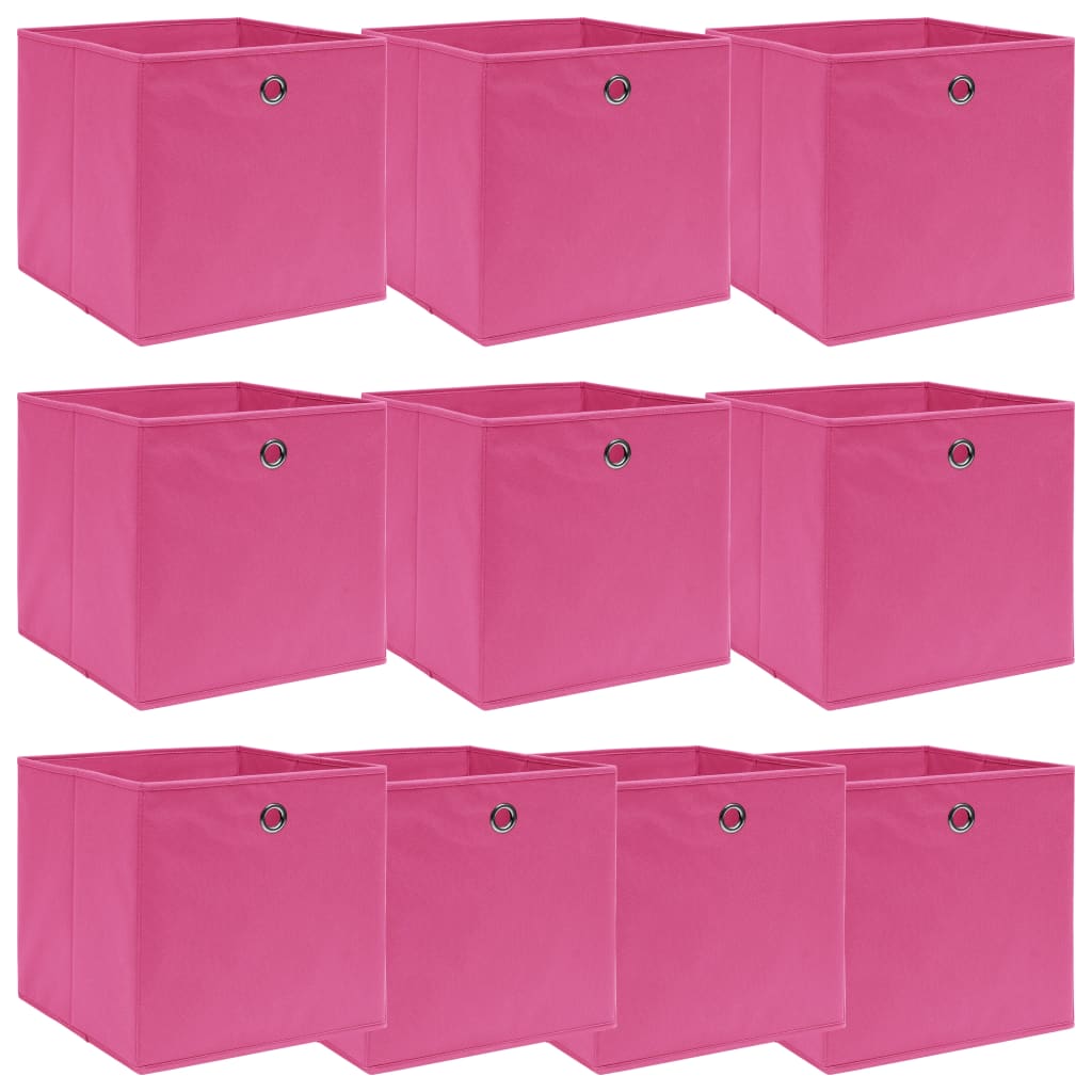 Aufbewahrungsboxen 10 Stk. Rosa 32x32x32 cm Stoff