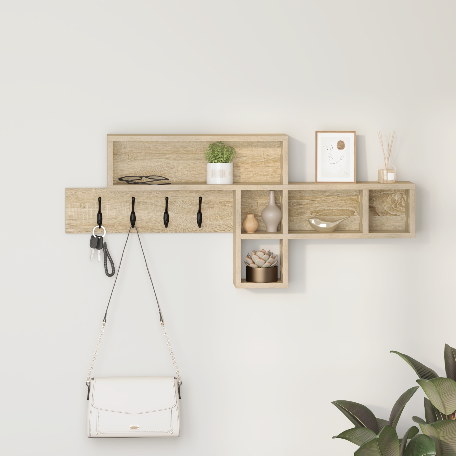 Wandmontierter Kleiderständer Sonoma Eiche 100 x 12 x 43,5 cm Wandmontierter Kleiderständer Sonoma Eiche 100 x 12 x 43,5 cm