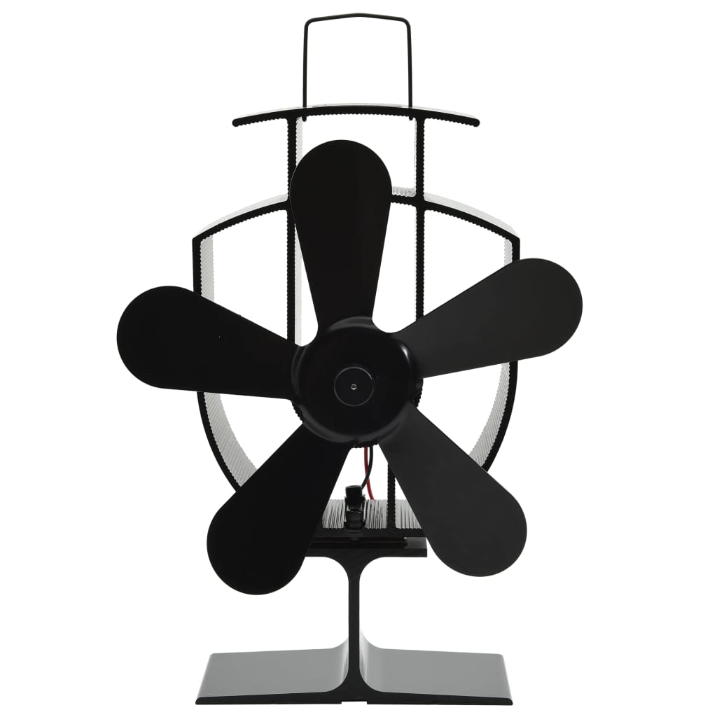 Ofenventilator Wärmebetrieben 5 Blätter Schwarz Ofenventilator Wärmebetrieben 5 Blätter Schwarz