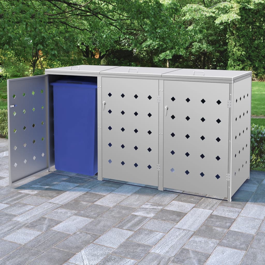 Mülltonnenbox für 3 Tonnen 240 L Edelstahl Mülltonnenbox für 3 Tonnen 240 L Edelstahl