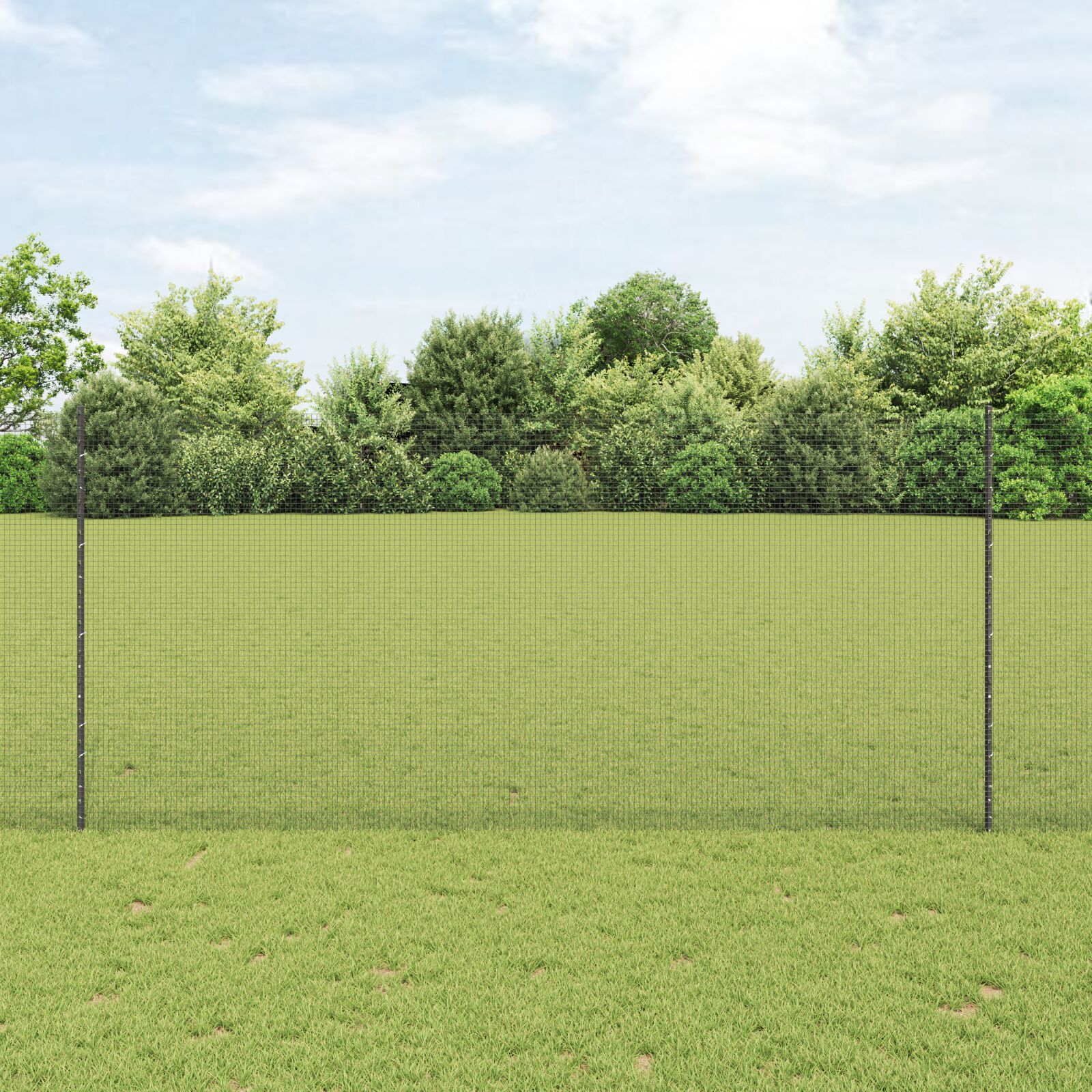Gelöteter Drahtzaun mit 10 U-Posten Grau 1,4x10 m Stahl
