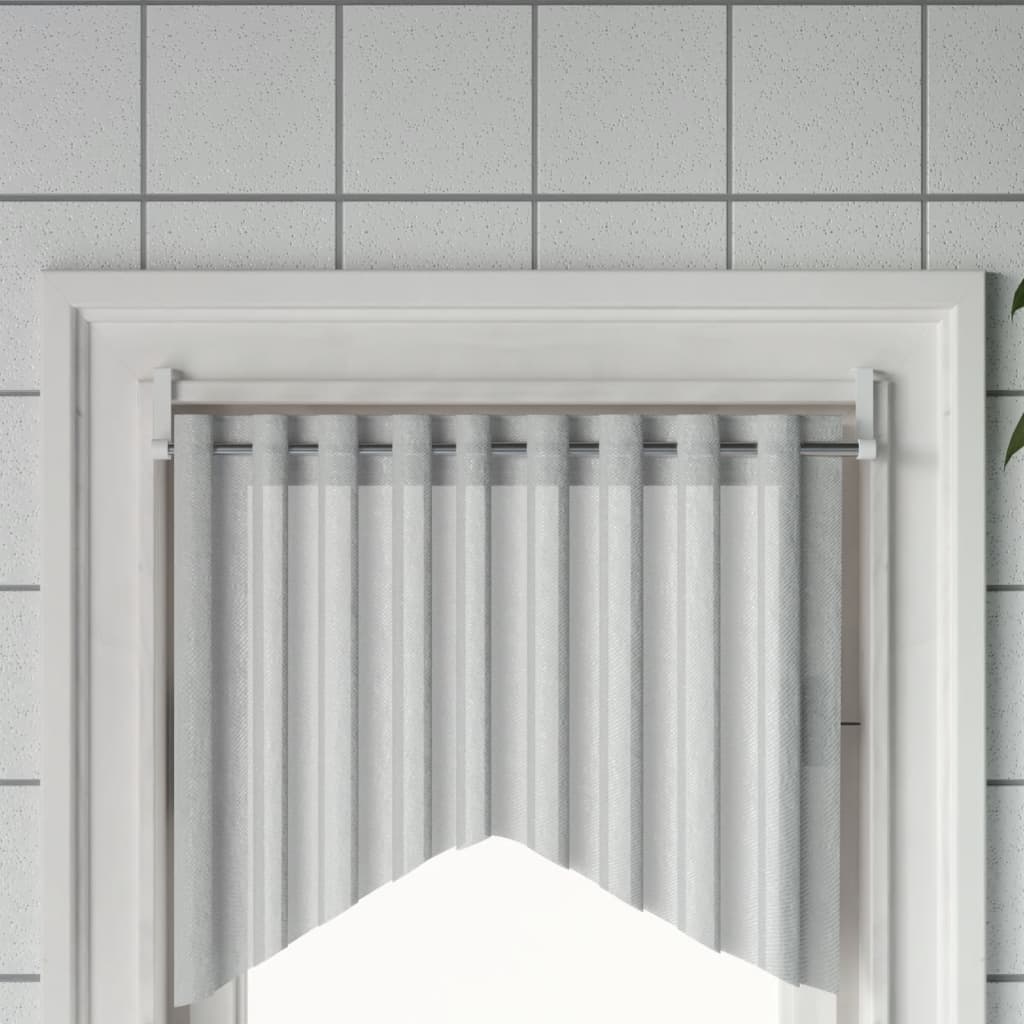 Gardinenstangen 2 Stk. Weiß und Silbern 60-105 cm Aluminium Gardinenstangen 2 Stk. Weiß und Silbern 60-105 cm Aluminium