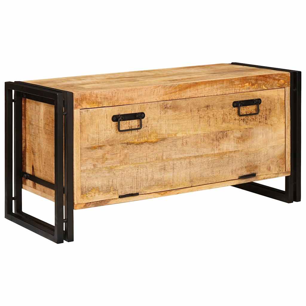 Schuhschrank mit Regal Braun 90 x 38 x 45 cm massives Mangoholz