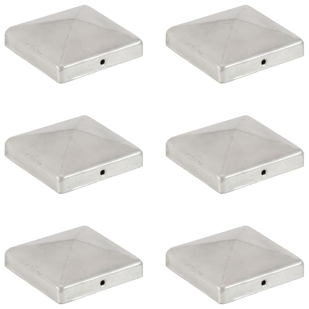 Pfostenkappen 6 Stk. Pyramide Verzinktes Metall 101 x 101 mm Pfostenkappen 6 Stk. Pyramide Verzinktes Metall 101 x 101 mm