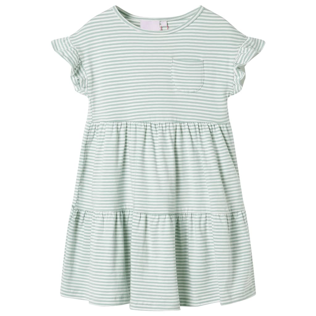 Kinderkleid mit Rüschenärmeln Minzgrün 104 Kinderkleid mit Rüschenärmeln Minzgrün 104