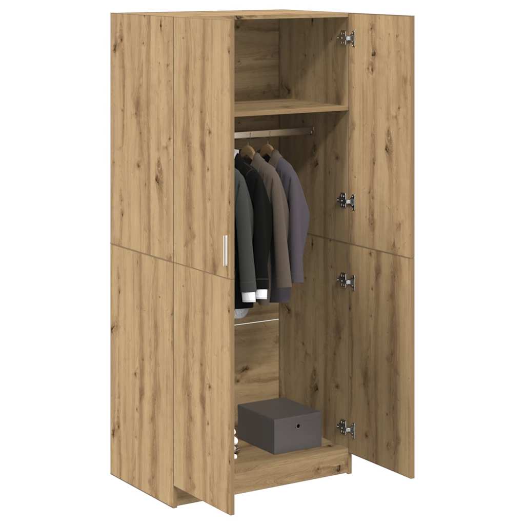 Kleiderschrank Artisan-Eiche 80x52x180 cm Holzwerkstoff Kleiderschrank Artisan-Eiche 80x52x180 cm Holzwerkstoff