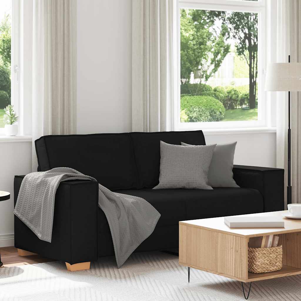 2-Sitzer Sofa Schwarz 140 cm Stoff 2-Sitzer Sofa Schwarz 140 cm Stoff
