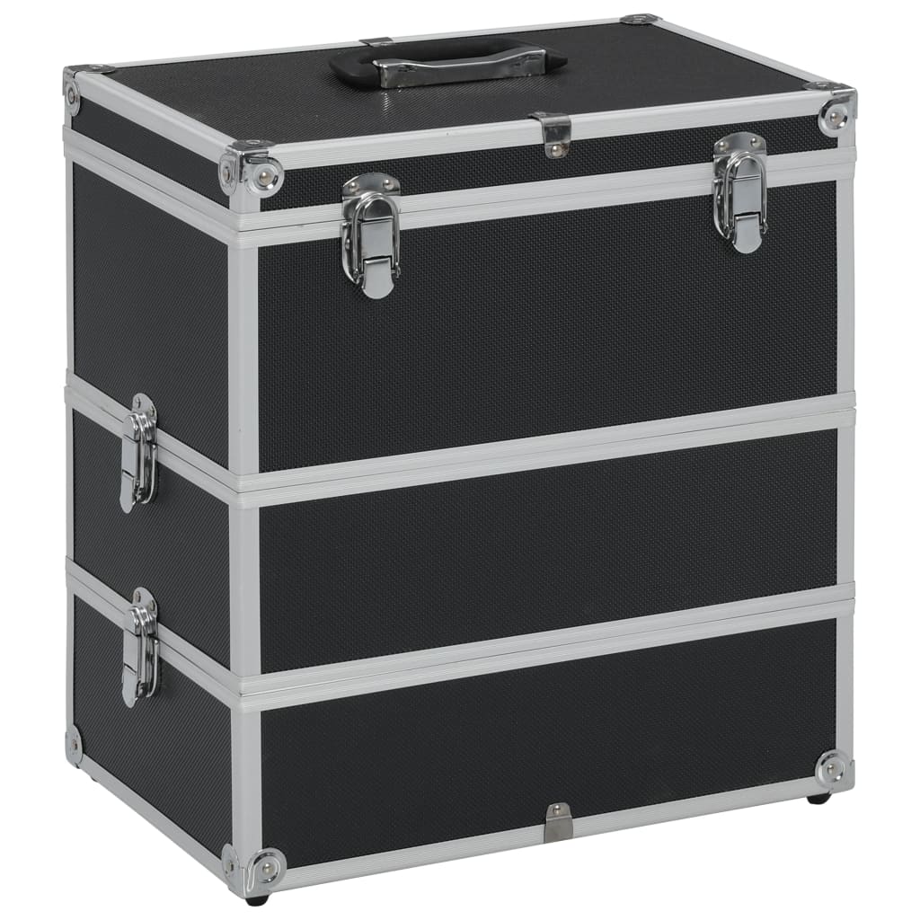 Kosmetikkoffer 37x24x40 cm Schwarz Aluminium