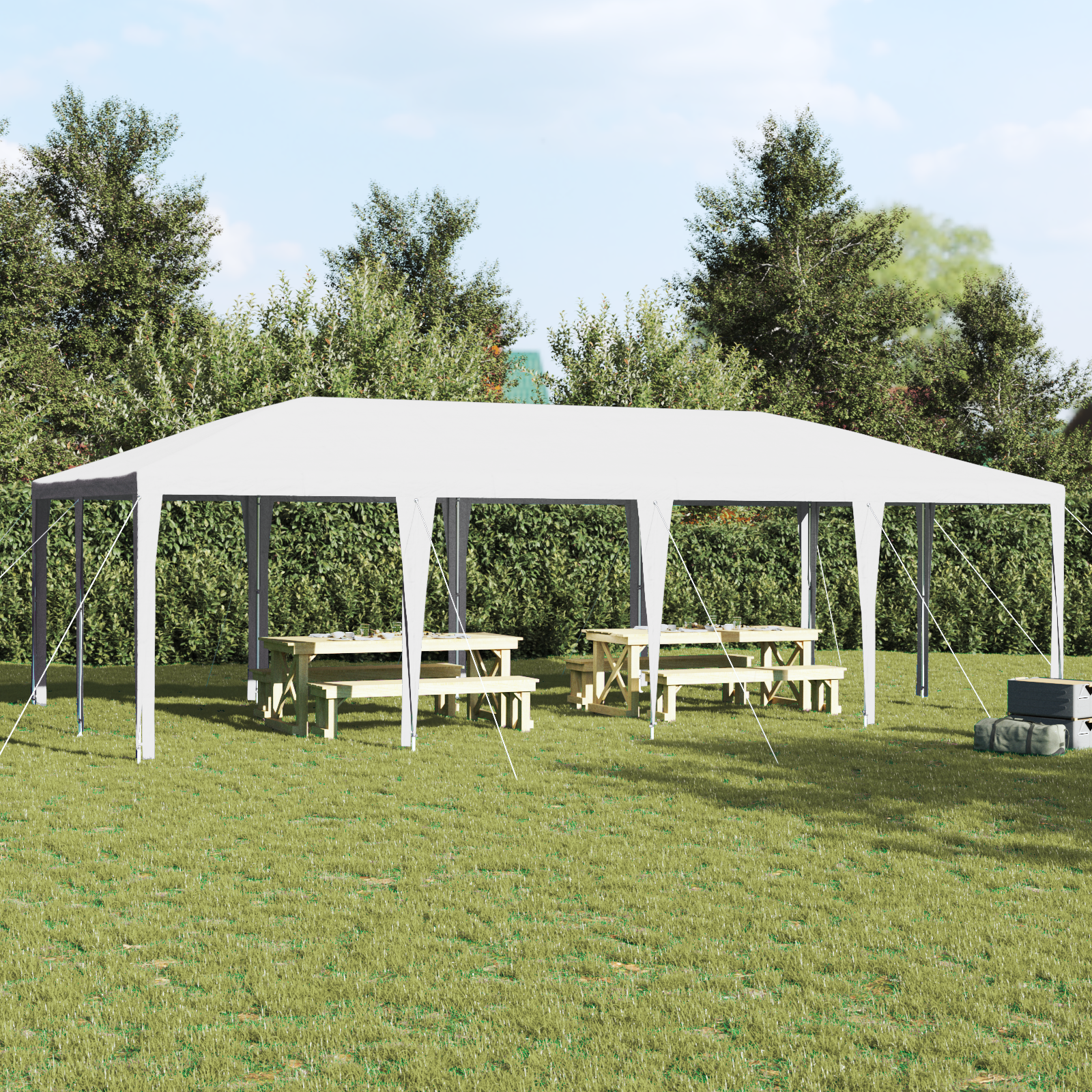 Partyzelt Weiß 8x4 m PE Partyzelt Weiß 8x4 m PE