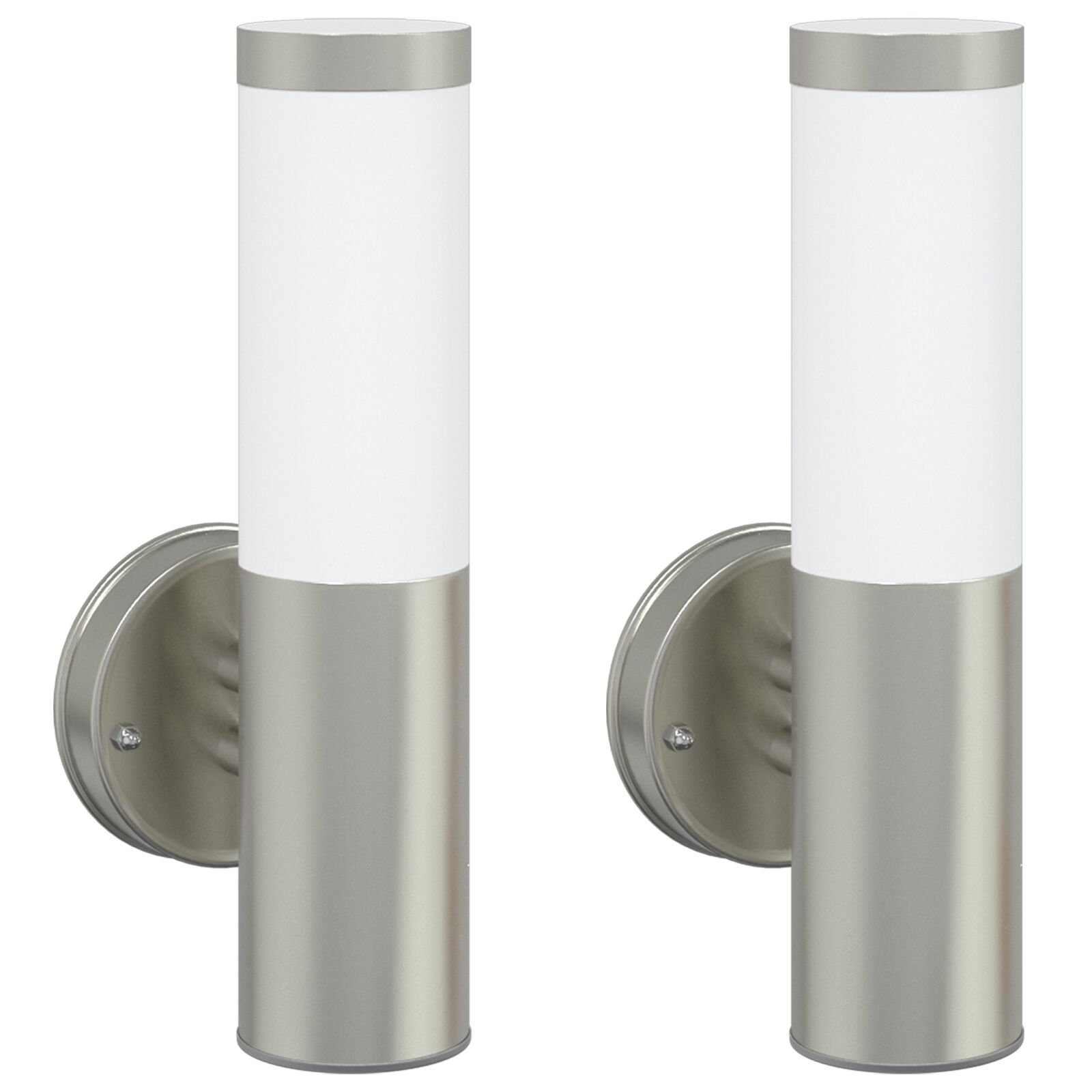 Außenwandleuchte 2 Stück Silber Edelstahl IP44 Außenwandleuchte 2 Stück Silber Edelstahl IP44
