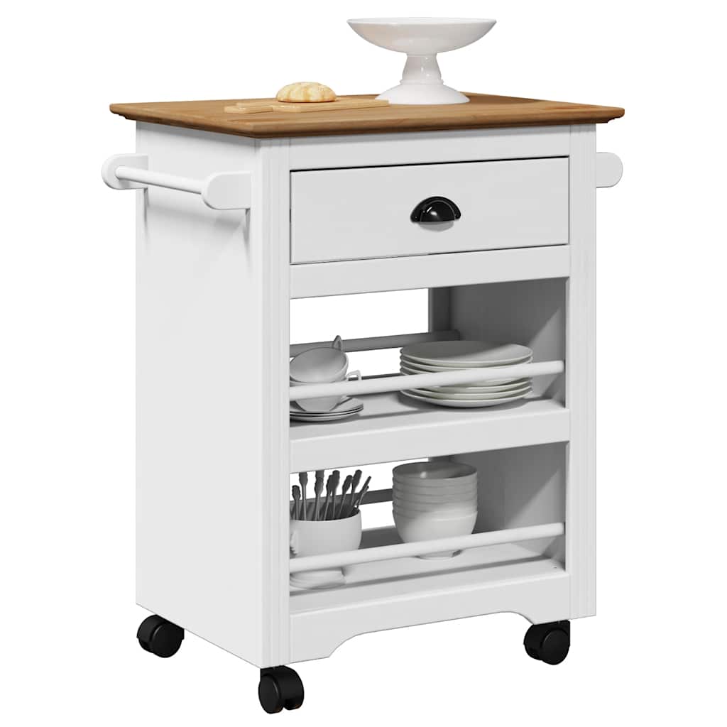 Küchenwagen BODO Weiß und Braun 67,5x45x80 cm Küchenwagen BODO Weiß und Braun 67,5x45x80 cm