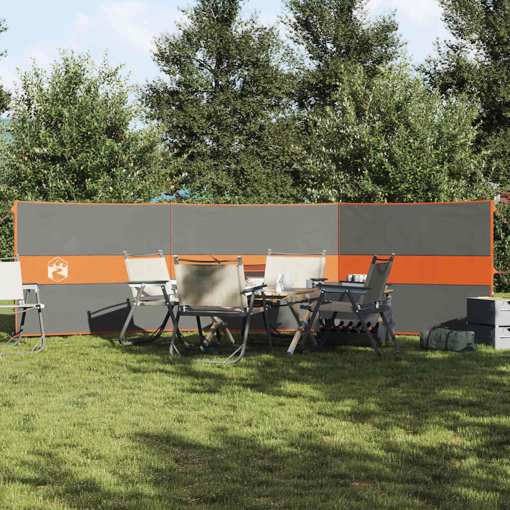 Camping-Windschutz Grau und Orange 490x123 cm Wasserdicht Camping-Windschutz Grau und Orange 490x123 cm Wasserdicht