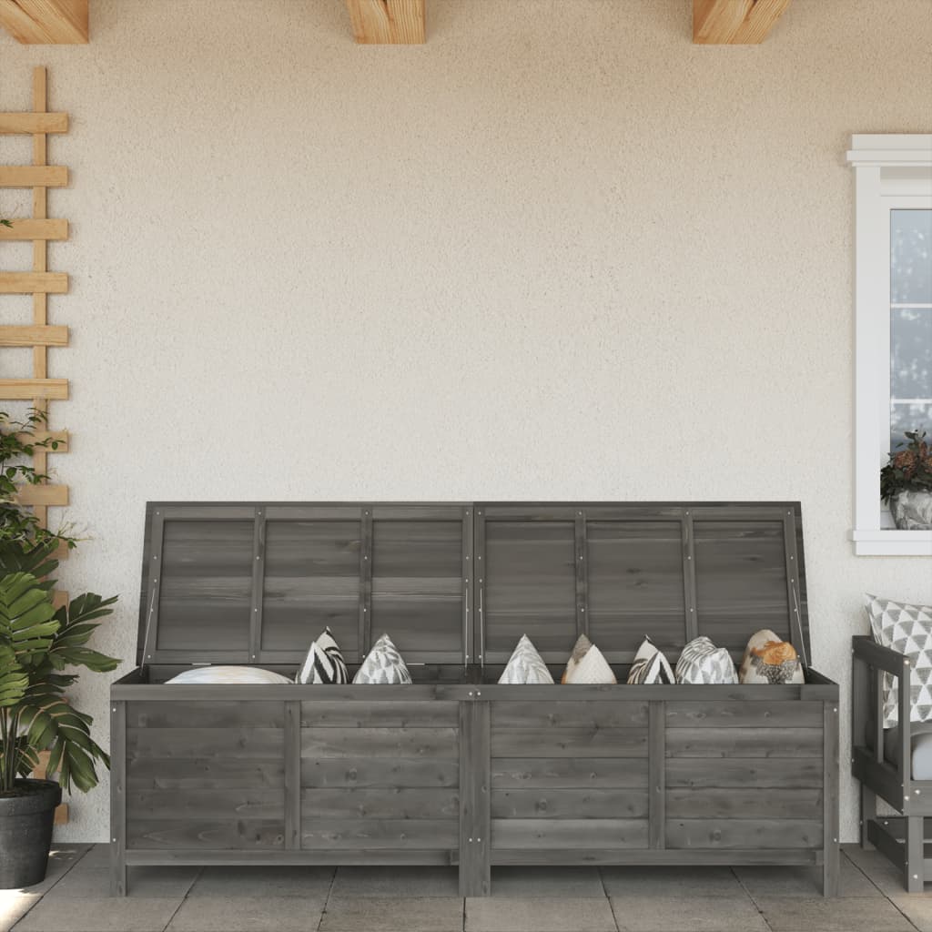 Gartentruhe Anthrazit 198,5x50x56,5 cm Massivholz Tanne Gartentruhe Anthrazit 198,5x50x56,5 cm Massivholz Tanne