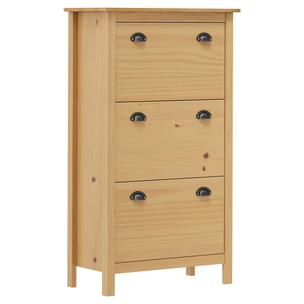 Schuhschrank Hill Honigbraun 72x35x124 cm Massivholz Kiefer Schuhschrank Hill Honigbraun 72x35x124 cm Massivholz Kiefer