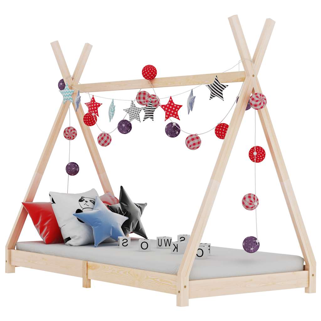 Kinder-Bettgestell Massivholz Kiefer 70 x 140 cm Kinder-Bettgestell Massivholz Kiefer 70 x 140 cm