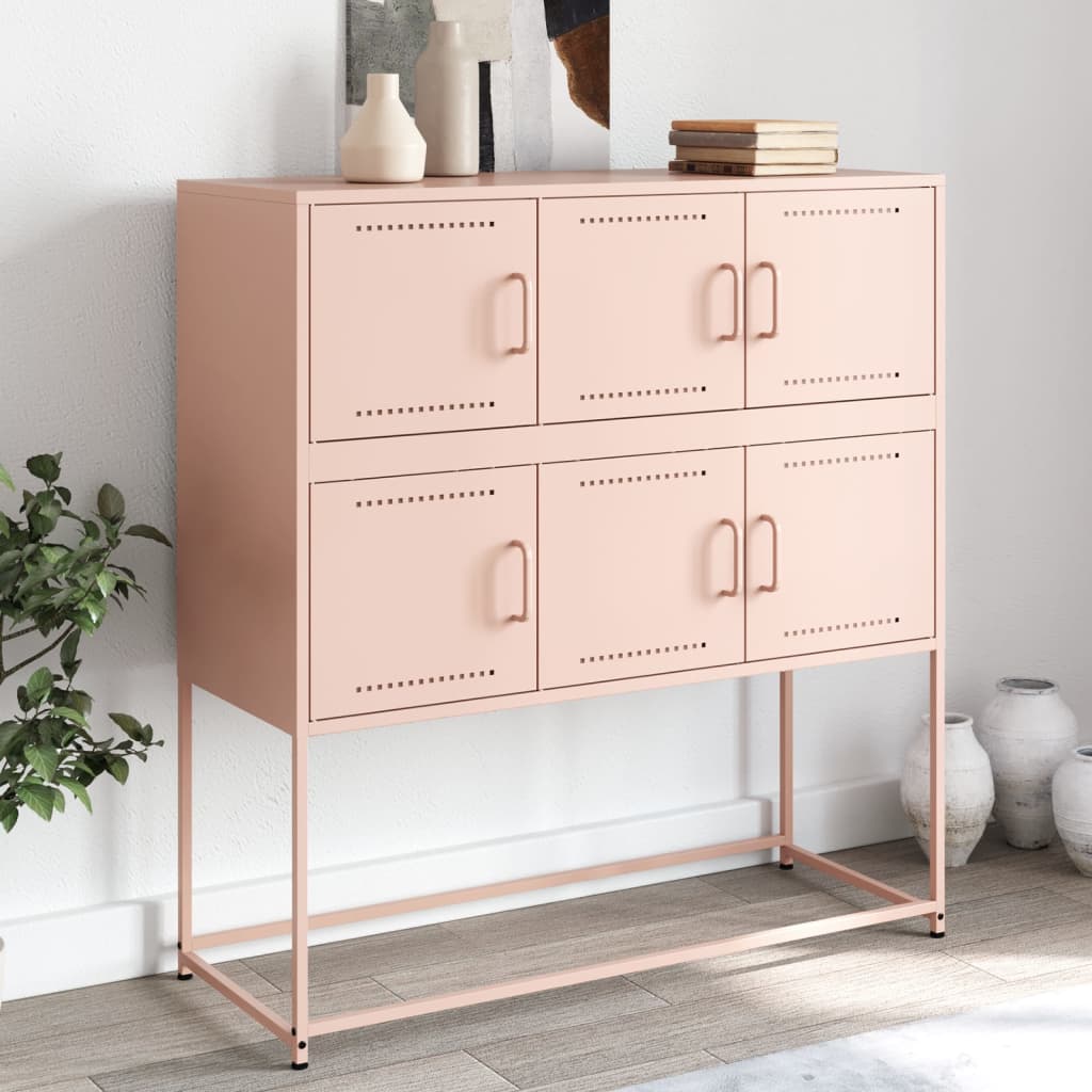 Sideboard Rosa 100,5x39x107 cm Kaltgewalzter Stahl